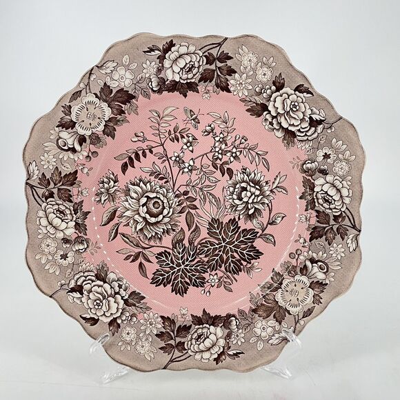 Spode Archive Collection Jasmine Salad Plate 9" Pink Brown Made in England - Picture 1 of 5
